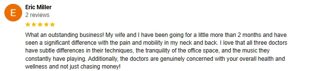 Chiropractic Vail AZ Testimonial Eric M